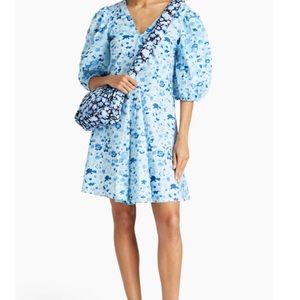 Ganni Puff Sleeve Poplin Mini